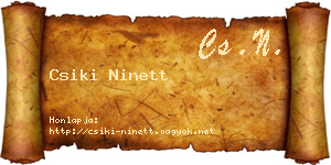 Csiki Ninett névjegykártya